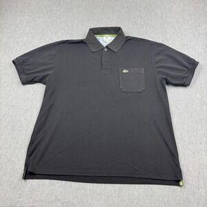 Vintage‎ Lacoste Shirt Men XL Black Classic Polo Short Sleeve Golf Performance